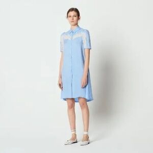 Sandro Lace Button Down Dress